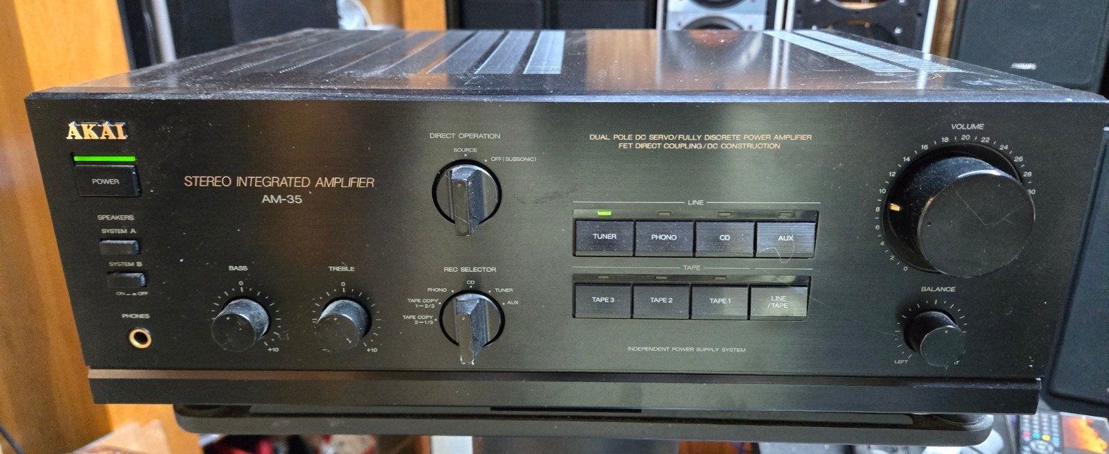 Akai AM-35 Stereo Geïntegreerde Versterker, Ophalen, Minder dan 60 watt, Overige merken