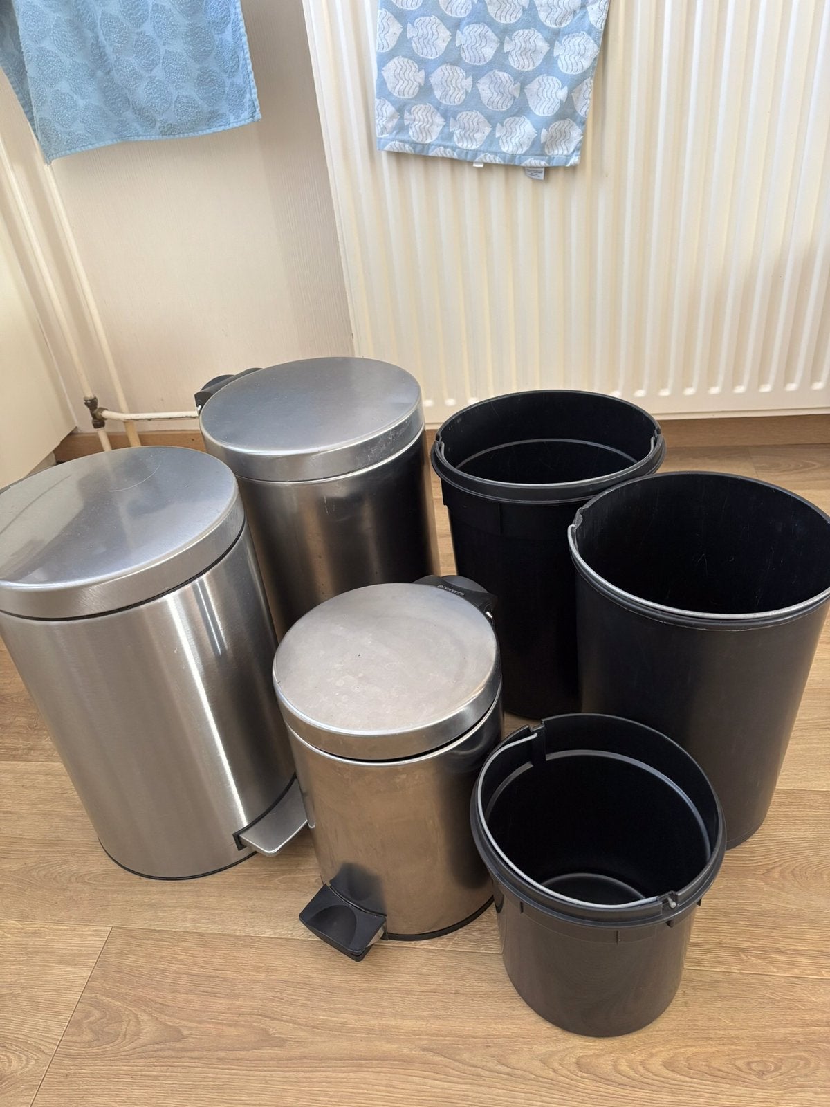 Brabantia prullenbakken, Ophalen, Gebruikt, Met pedaal, Rvs