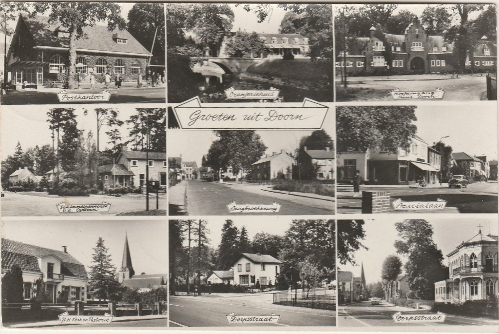 DOORN Postkantoor Straten Oranjeriehuis Pastorie Groeten, Verzamelen, Verzenden, 1960 tot 1980, Gelopen, Utrecht