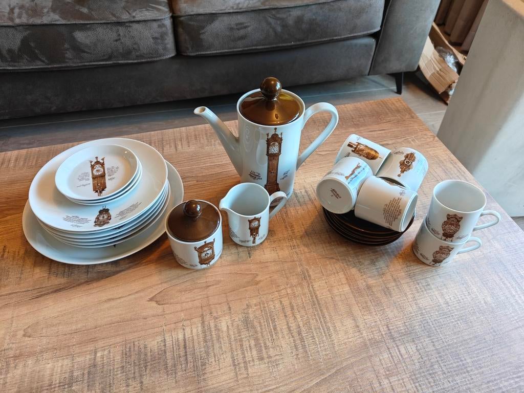 Douwe Egberts Klokken Servies, Huis en Inrichting, Keuken | Servies, Gebruikt, Ophalen of Verzenden, Overige stijlen, Aardewerk