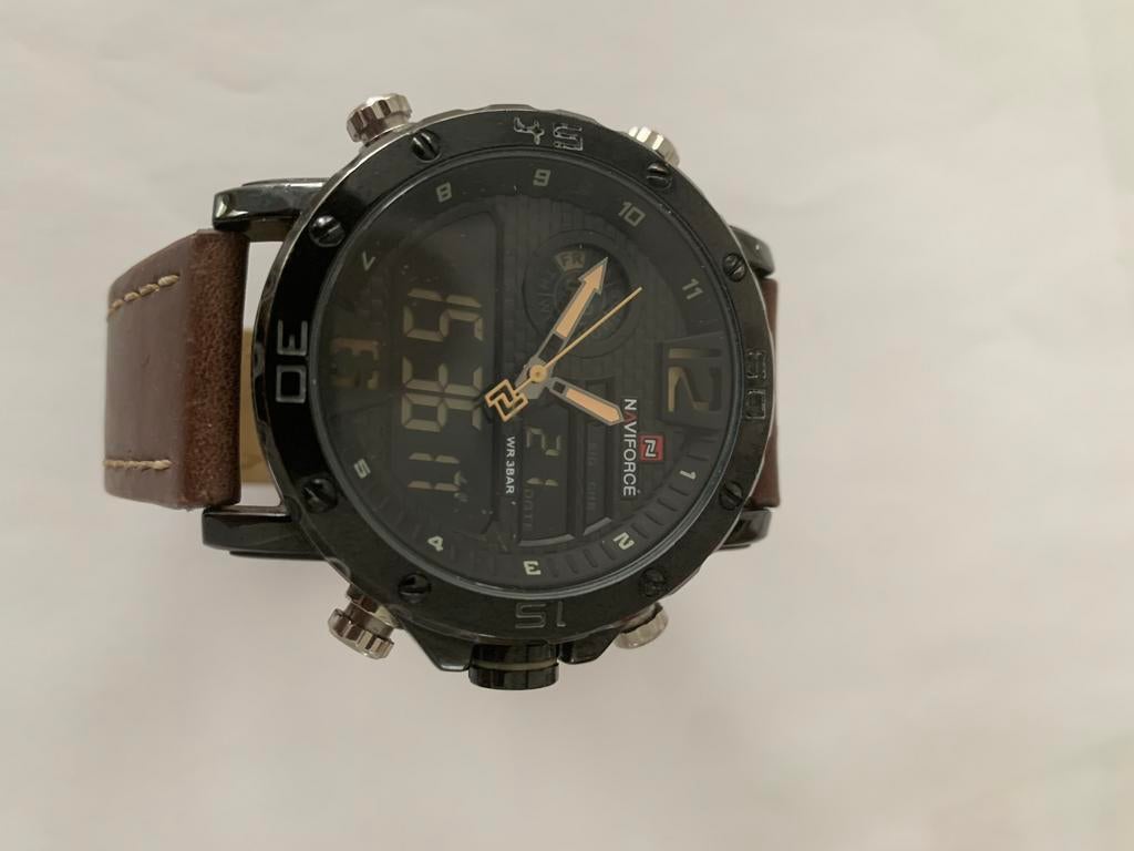 Naviforce Herenhorloge - Stoer Design, Overige merken, Leer, Staal, Polshorloge