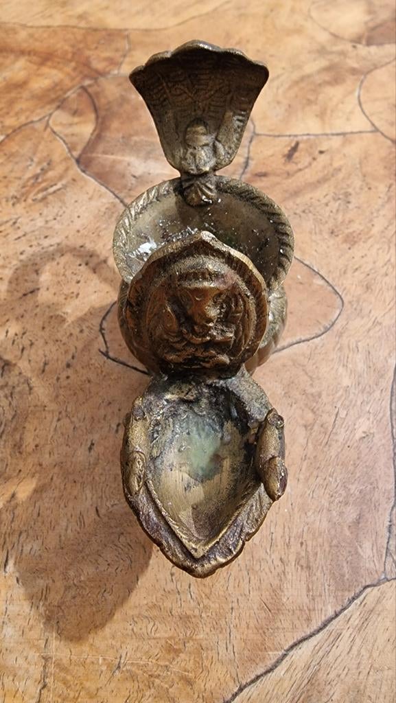 Newari Nepal Bronze Sukunda Vishnu Ganesh Olielamp, Antiek en Kunst, Antiek | Lampen, Ophalen of Verzenden