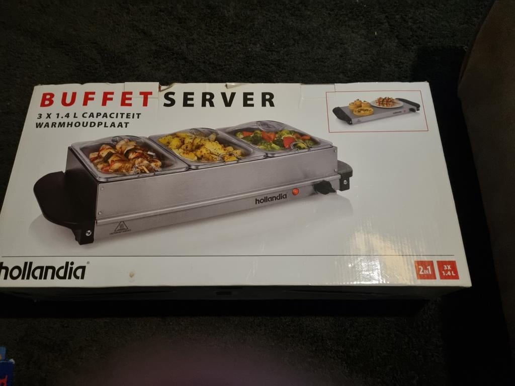 Hollandia Buffet Server 3x1.4L - Warmhoudplaat, Huis en Inrichting, Ophalen of Verzenden, Nieuw