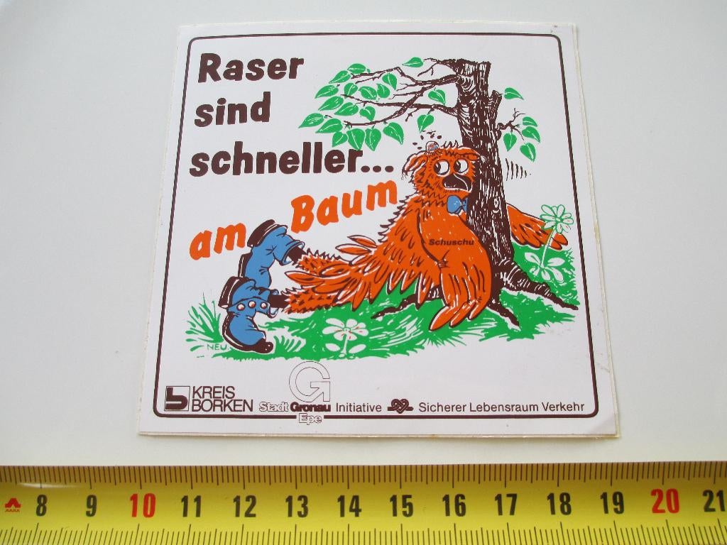 sticker Raser sind schneller .... am Baum, Ophalen, Zo goed als nieuw