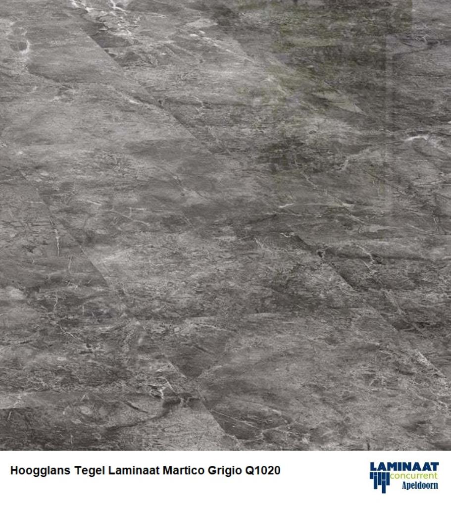 Hoogglans Tegel Laminaat Martico Grigio Q1020 81cm X 40cm