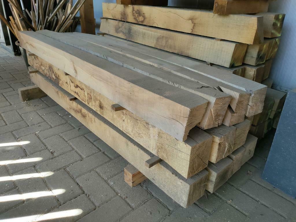 Eiken balken, potenhout., Ophalen, Eiken, Nieuw, 50 mm of meer