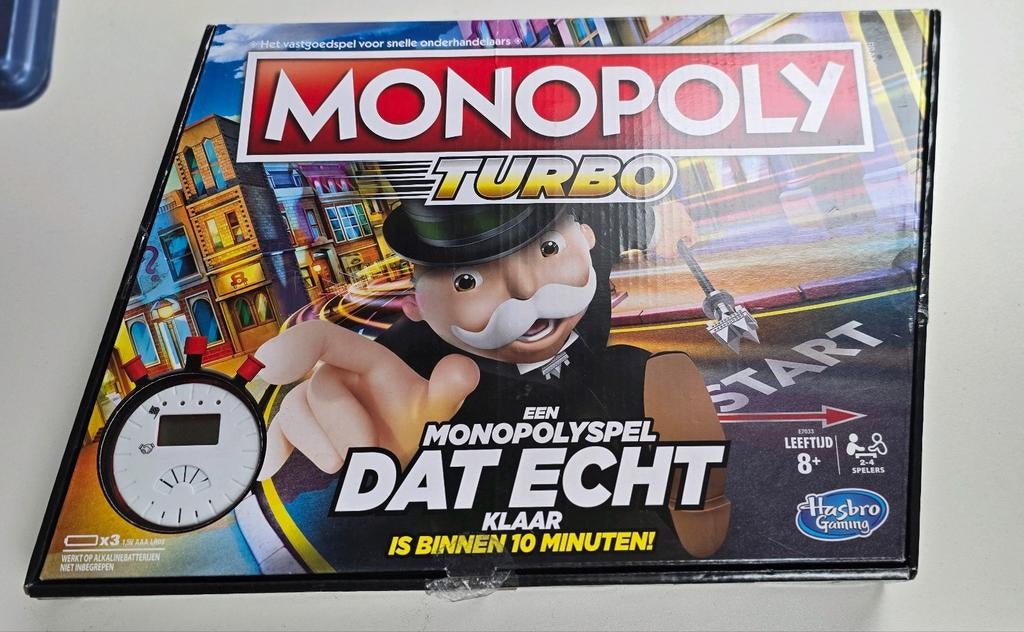 Monopoly Turbo - Snel en spannend!, Vijf spelers of meer, Ophalen, Zo goed als nieuw, Hasbro