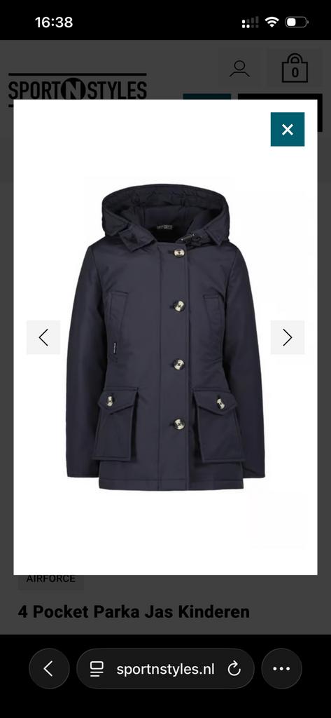 Airforce Parka winterjas, Kleding | Dames, Jassen | Winter, Ophalen of Verzenden, Gedragen, Maat 34 (XS) of kleiner, Blauw