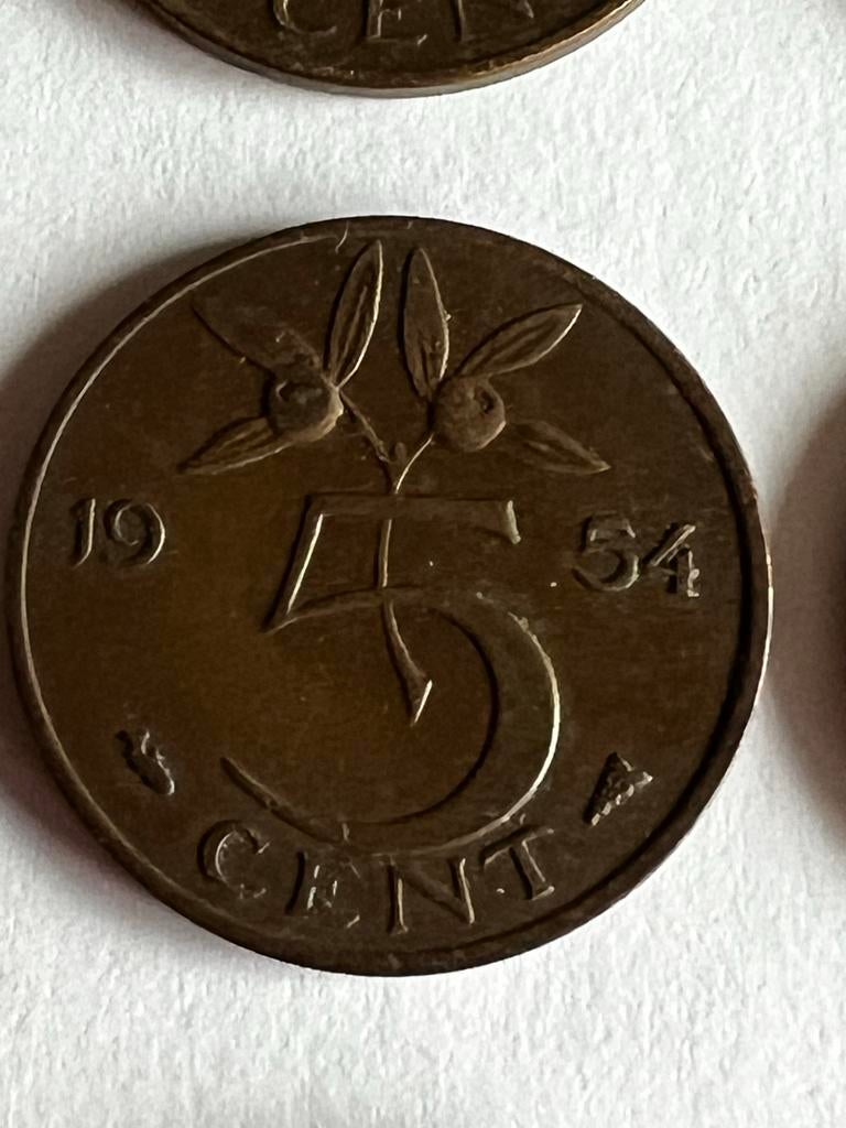 Stuivers 1948-1977 - Koningin Juliana, Postzegels en Munten, Munten | Nederland, Ophalen, Koningin Juliana, 5 cent, Losse munt