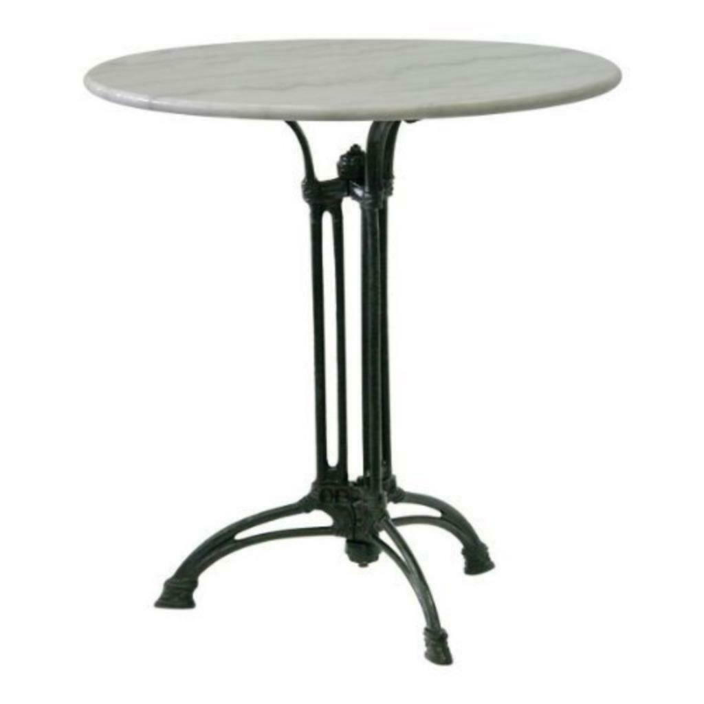 Bistro tafel tuintafel gietijzer met rond marmer blad Ø80 cm, Tuin en Terras, Tuinsets en Loungesets, Overige materialen, Eettafel