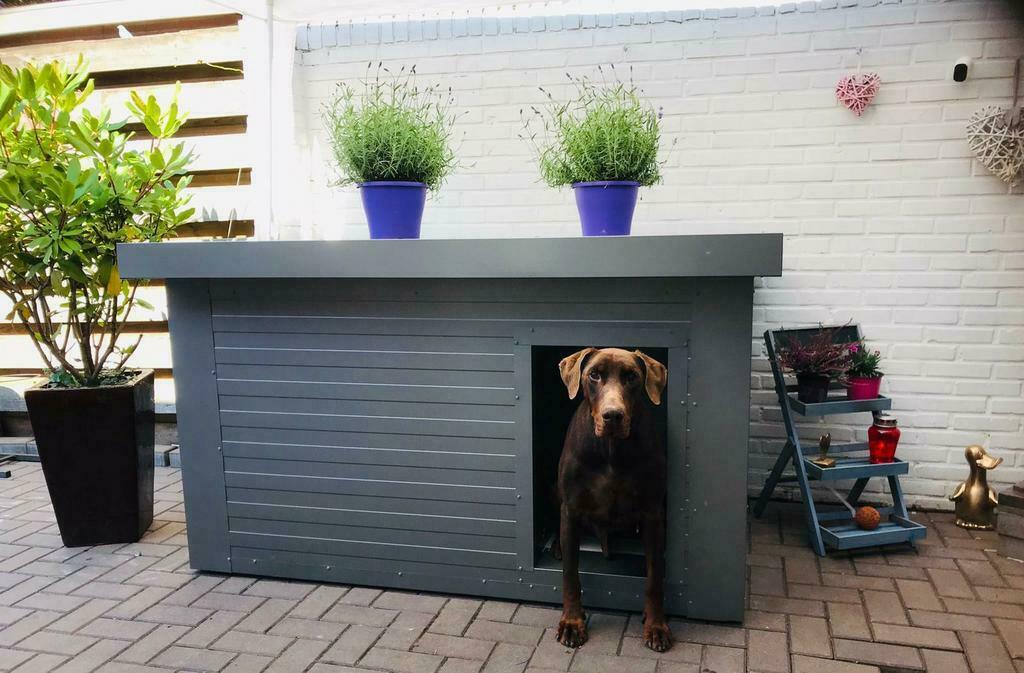 Geïsoleerde en onderhoudsvrije hondenhokken AKTIE MAAND, Ophalen of Verzenden, Zo goed als nieuw, 110 cm of meer, Hondenhok