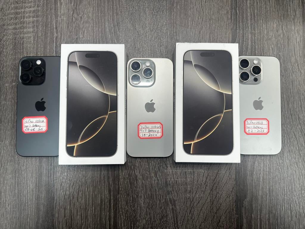 Apple Iphone 16 Pro 128gb Z.g.a.n, Apple, Zwart, Ophalen of Verzenden, Zo goed als nieuw