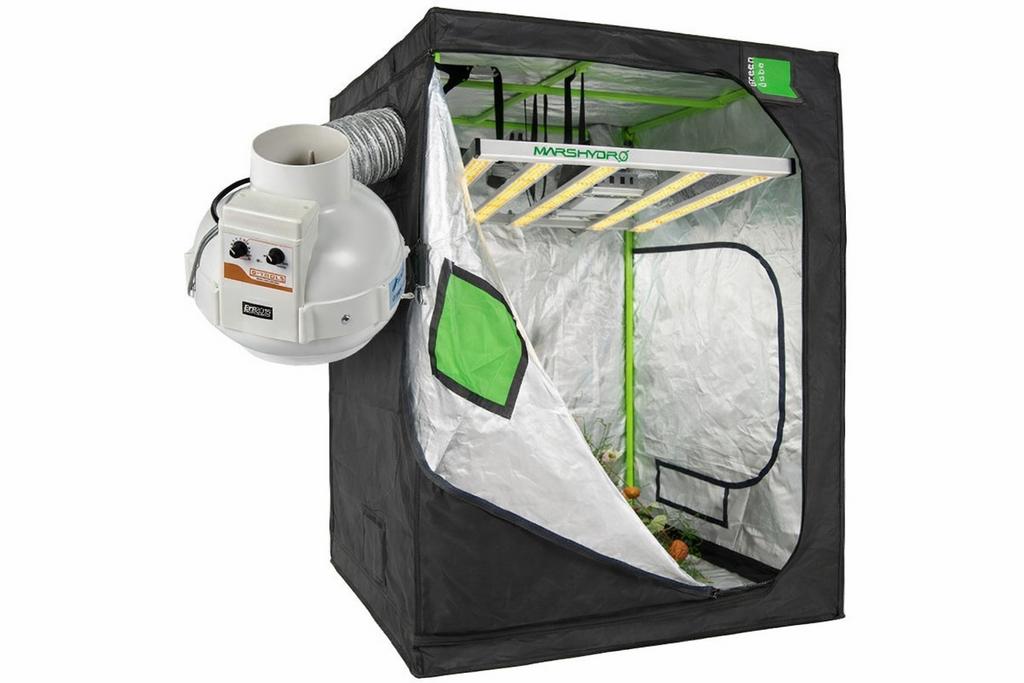 Complete Kweekset: Greenqube 120x120, Mars Hydro LED, Gtools, Ophalen of Verzenden, Zo goed als nieuw, Kweektent
