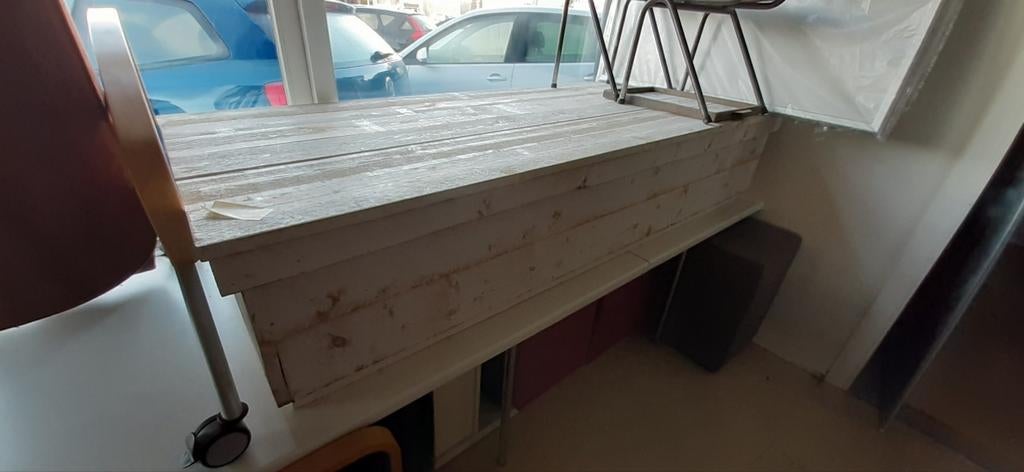 Salontafel Presentatietafel steigerhout, Ophalen, Info@tommysmit.nl, Gebruikt, 200 cm of meer