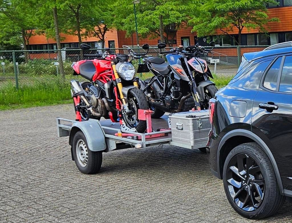 2/3 motoraanhanger motortrailer ongeremd huren, Diensten en Vakmensen, Verhuur | Auto en Motor, Aanhangwagen