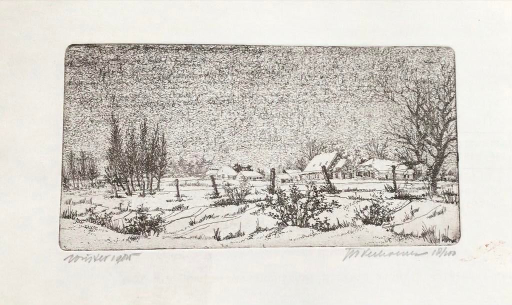 8 etsen van J.W.Verhoeven, Antiek en Kunst, Kunst | Etsen en Gravures, Ophalen of Verzenden