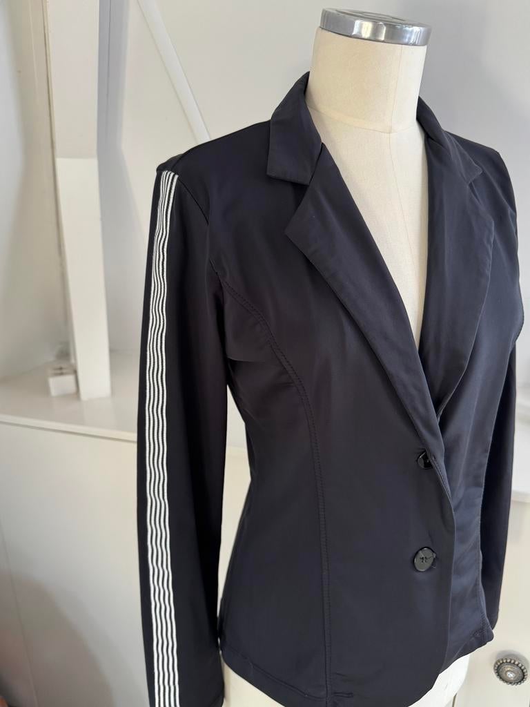 VERA JO donkerblauwe blazer witte bies mt 38/40 CHCS, Kleding | Dames, Maat 38/40 (M), Blauw, Vera Jo, Ophalen of Verzenden
