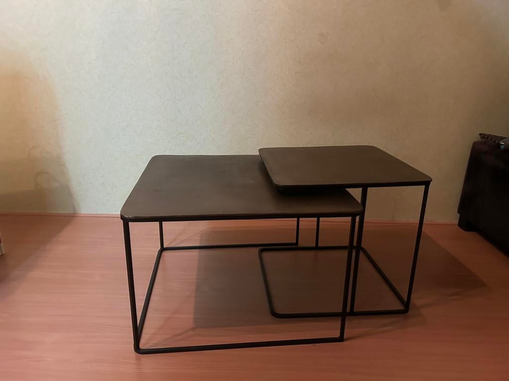 Hk living salontafel set, Huis en Inrichting, Tafels | Salontafels, Gebruikt, Minder dan 50 cm, 50 tot 100 cm, 50 tot 100 cm, Vierkant
