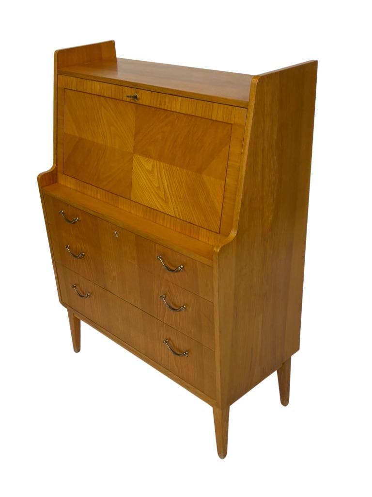 Vintage Secretaire Kastje Zweedse Jaren 60 Werkplek, Ophalen, Gebruikt