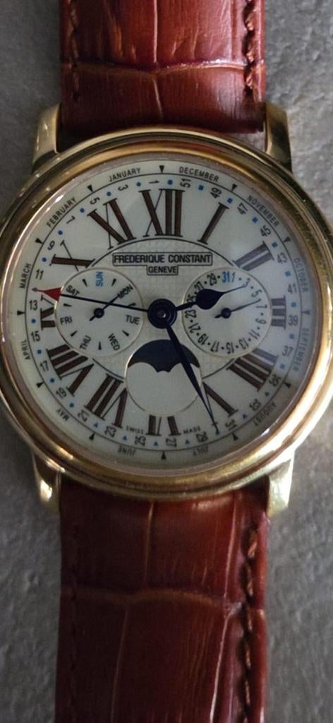 Frederique Constant luxe herenhorloge in mooie staat!, Ophalen of Verzenden, Leer, Overige merken