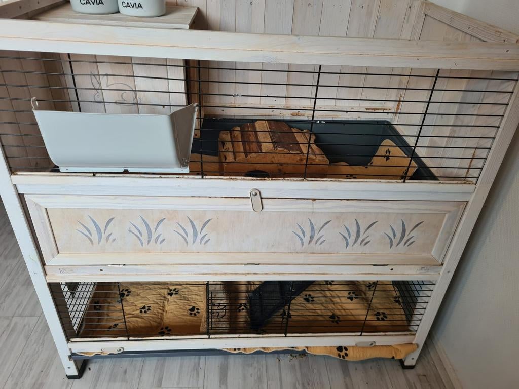 Zeer complete cavia of knaagdierenkooi, in goede staat, Kooi, 110 cm of meer, Cavia, Ophalen