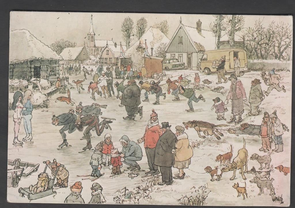 Schaatsen Kunst Jan Sanders Tekst: Het aantal minnaars enz., Verzamelen, Ophalen of Verzenden, 1980 tot heden, Gelopen, Sport en Spel