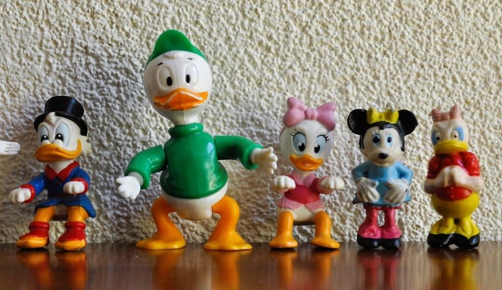 Vintage Disney Figuren 1984 1985, Ophalen of Verzenden, Donald Duck, Gebruikt, Beeldje of Figuurtje