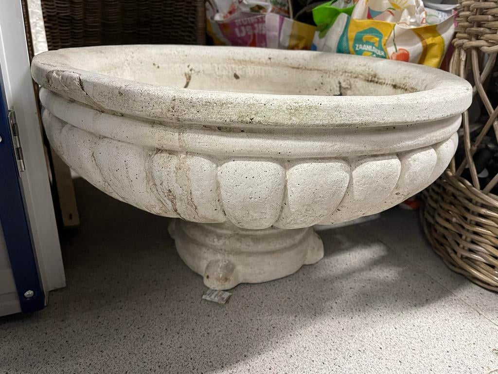Kalkzandstenen fontein schaal, Tuin en Terras, Ophalen, Gebruikt