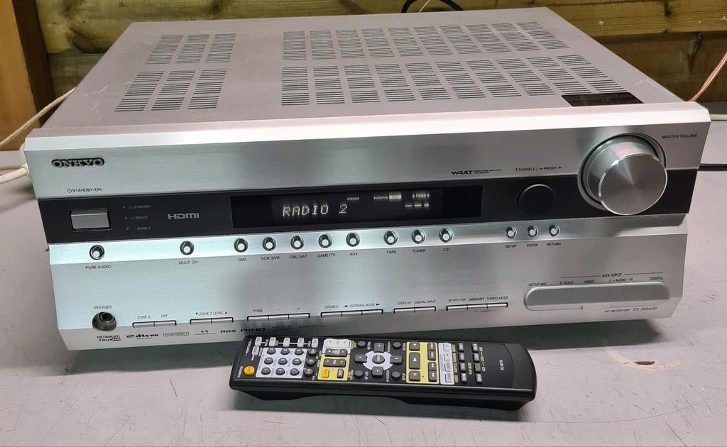 Onkyo receiver tx-sr605 + nw. afstandsbediening, Audio, Tv en Foto, Versterkers en Receivers, Ophalen of Verzenden, 120 watt of meer