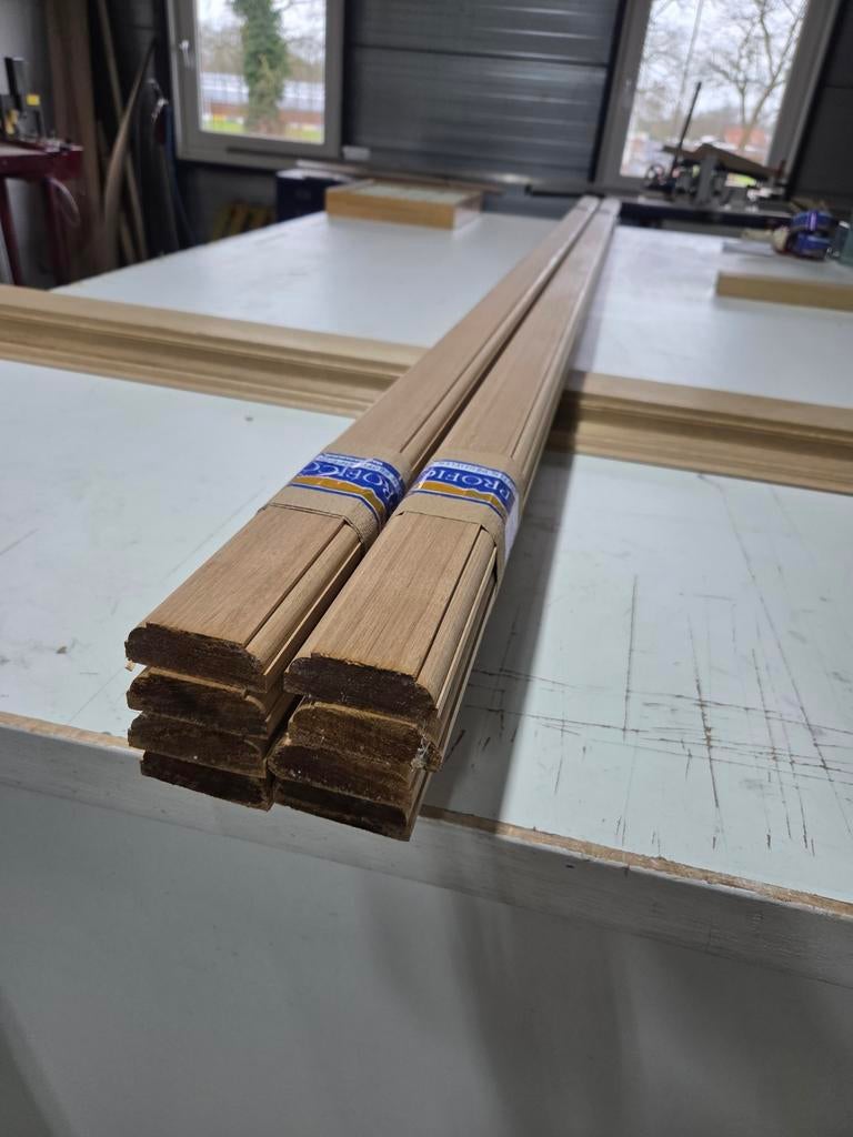 Meranti Geschaafde Latten - Duivejager Profiel 8x260cm, Doe-het-zelf en Verbouw, Hout en Planken, Ophalen, Minder dan 25 mm, Overige typen