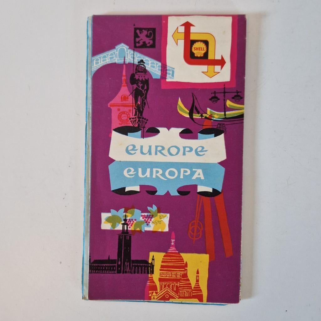 Vintage wegenkaart jaren 60 / 70 Shell wegenkaart, Verzamelen, Ophalen of Verzenden, Auto's
