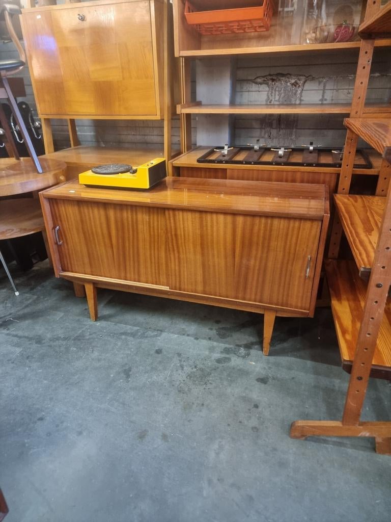 Vintage sideboard met schuifdeuren jaren 60 70, Ophalen, ,, ,, ,