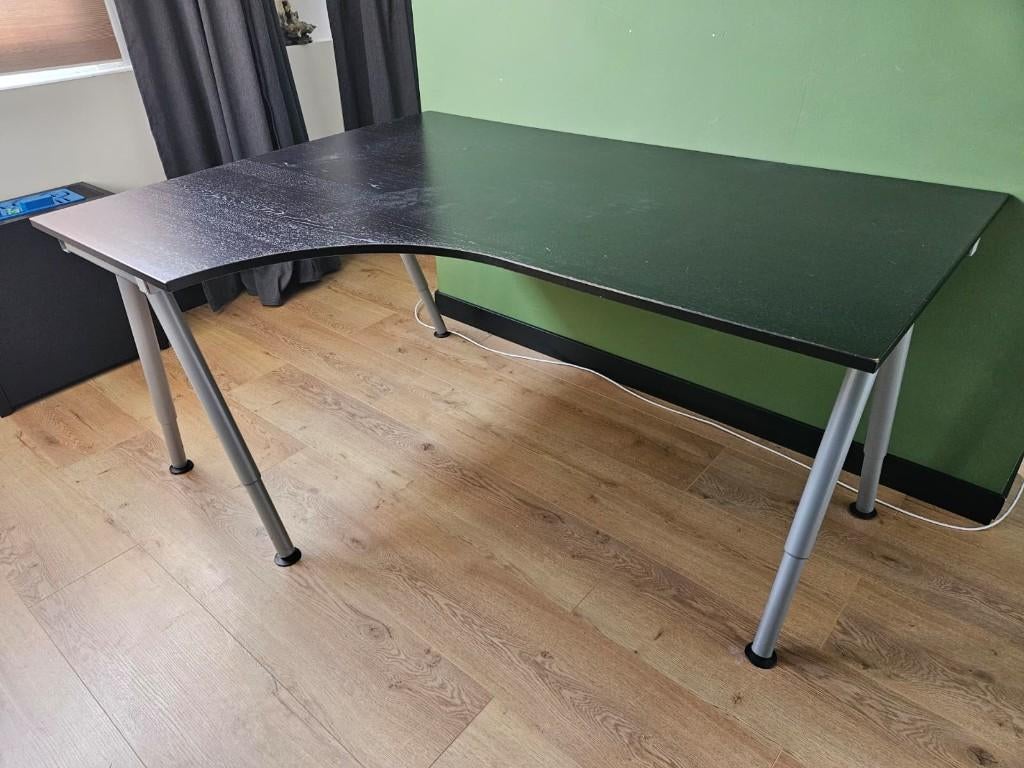 Hoekbureau ikea galant 160x120, Huis en Inrichting, Bureaus, Ophalen, In hoogte verstelbaar, Gebruikt