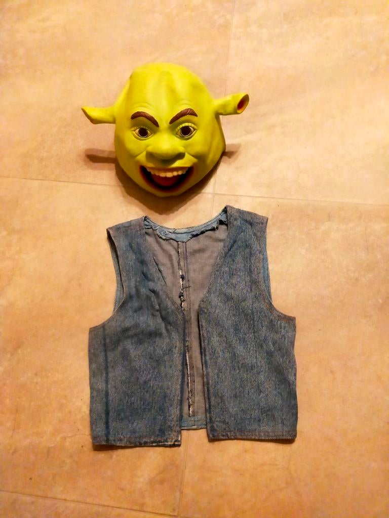 Shrek Kostuum met Masker - Maat S/M, Ophalen of Verzenden, Zo goed als nieuw, Overige typen