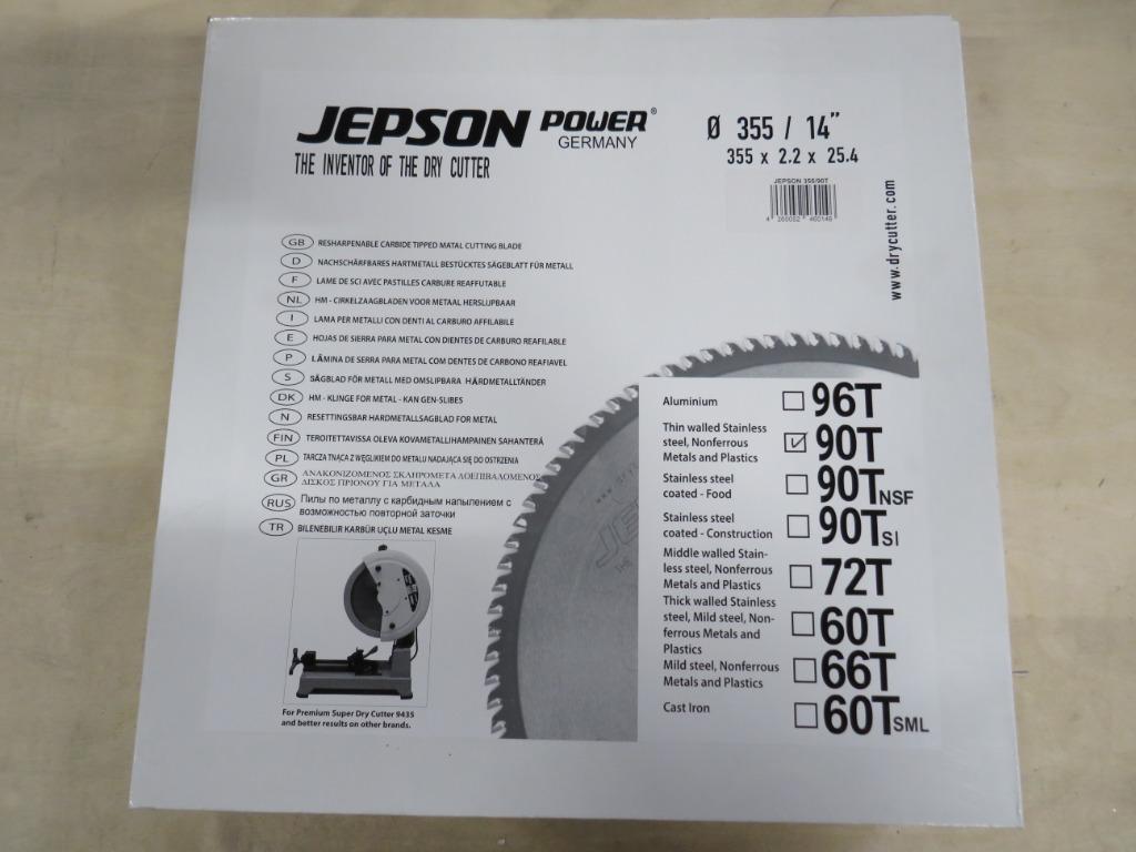 JEPSON HM zaagblad 355 mm 90T voor staal & inox - dunne mate, Ophalen of Verzenden, Nieuw, Overige typen, Jepson