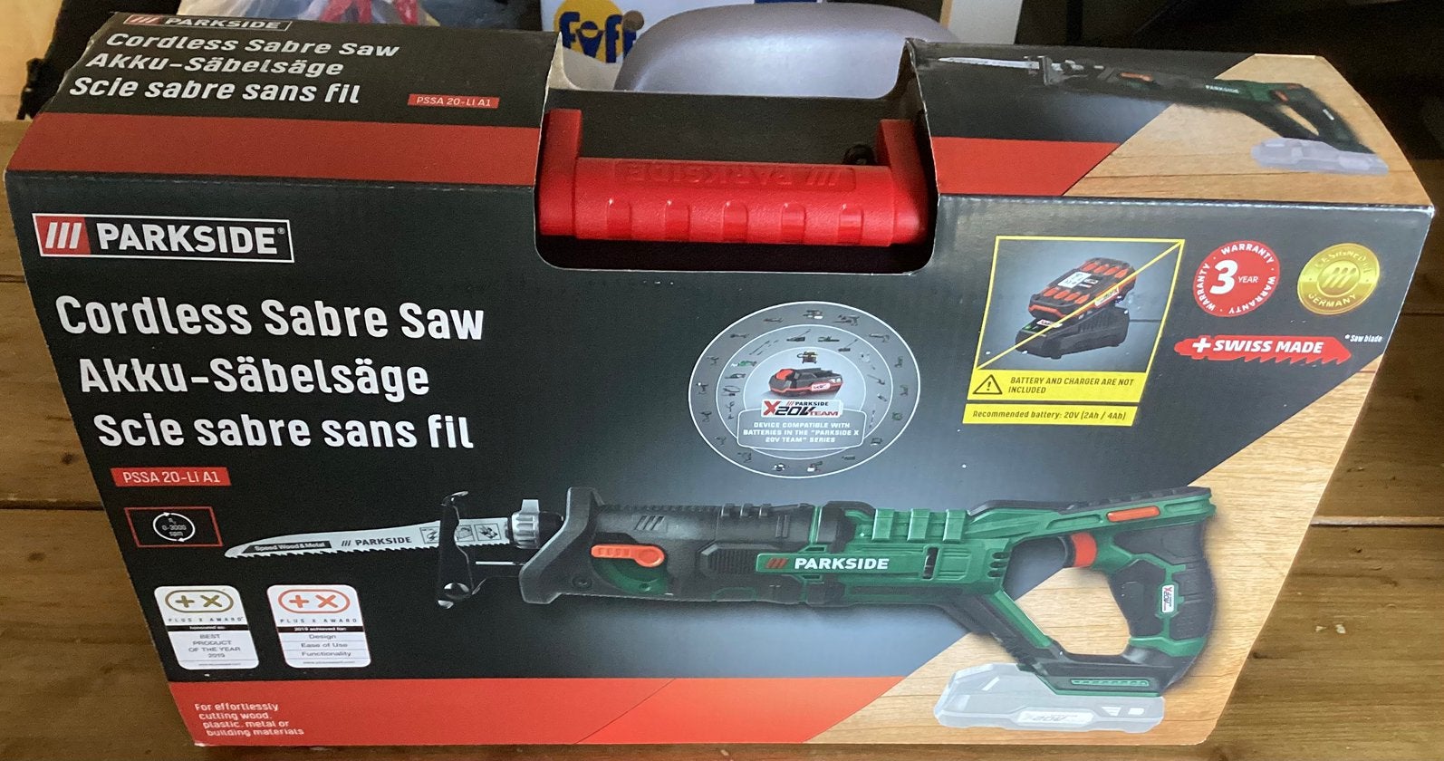 LEGE KOFFER VAN EEN PARKSIDE PSSA 20-Li A1 ACCU-SABELZAAG, Decoupeerzaag, Ophalen of Verzenden, Zo goed als nieuw, 30 tot 70 mm