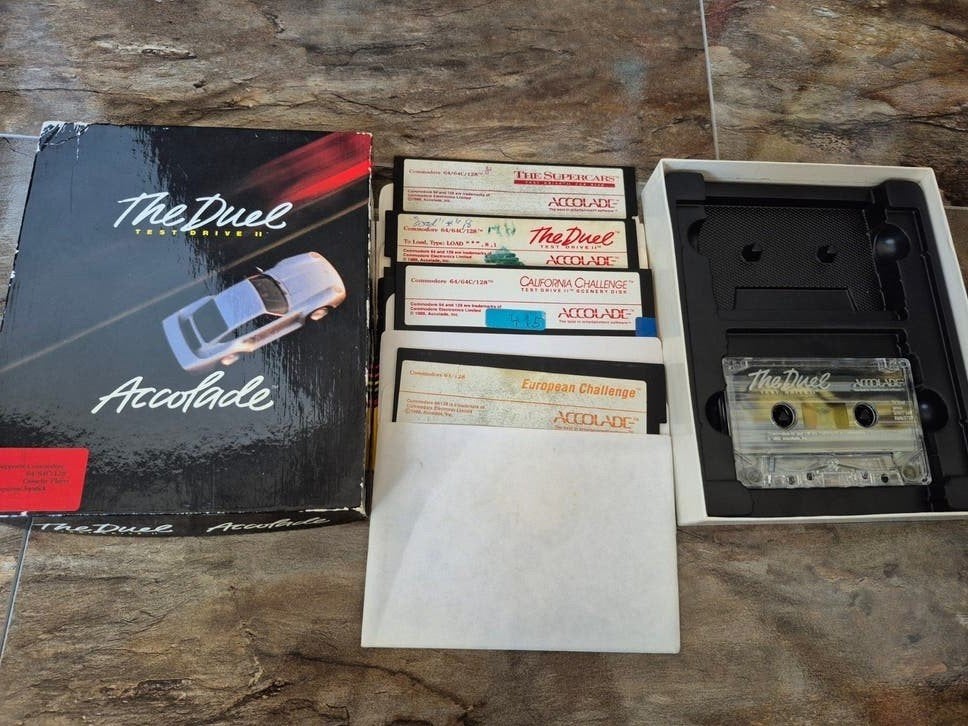 The Duel Test Drive II Accolade Commodore 64/128, Gebruikt, 1 speler, Racen en Vliegen, Ophalen of Verzenden