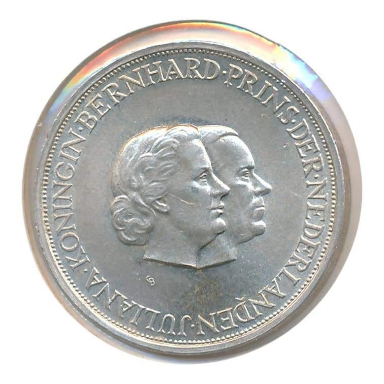 Nederland Juliana & Bernhard zilveren huwelijk penning 1962, Postzegels en Munten, Penningen en Medailles, Ophalen of Verzenden