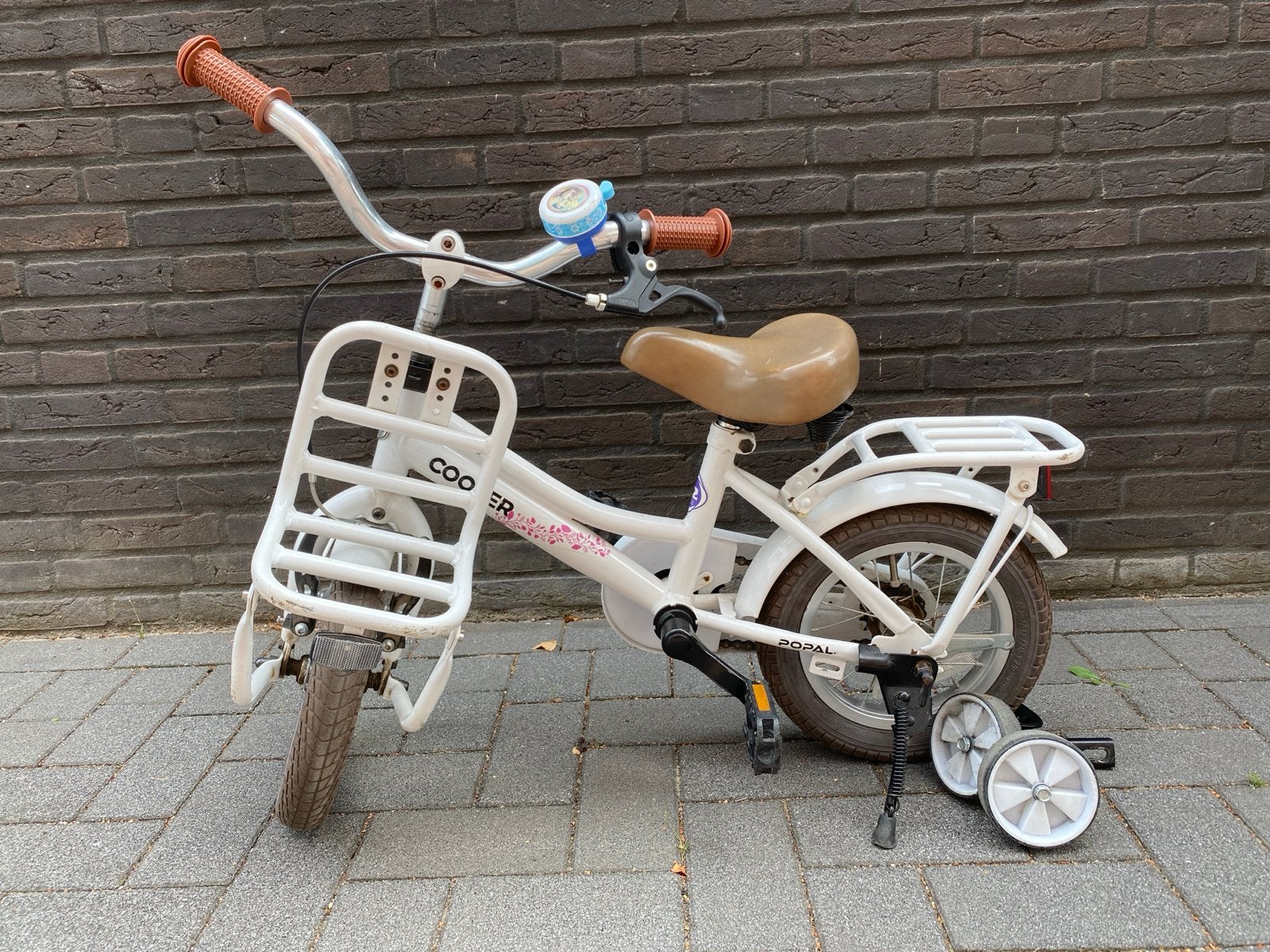Popal Cooper 12 inch kinderfiets met zijwieltjes, Fietsen en Brommers, Ophalen, Gebruikt, Minder dan 16 inch, Zijwieltjes