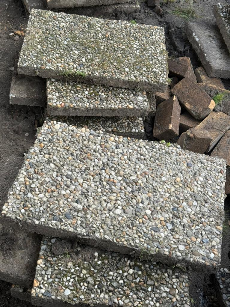 Grindtegels 60x40, Ophalen of Verzenden, Gebruikt, Beton, Terrastegels