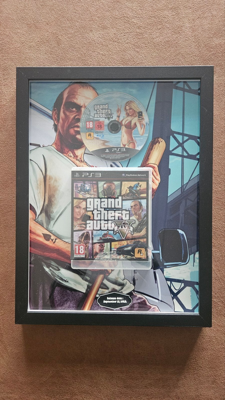 Grand Theft Auto V (GTA 5) PS3 - Ingelijste Game Art, Avontuur en Actie, Online, Vanaf 18 jaar, 1 speler