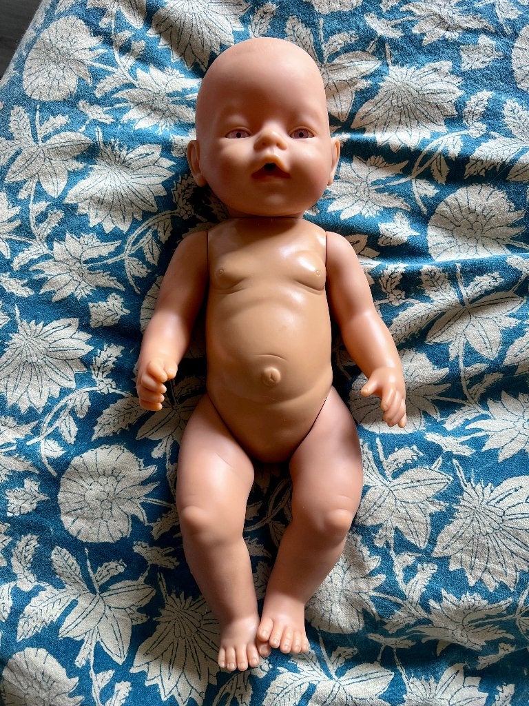 Vintage grote 42cm BabyBorn Zapf Creation babypop pop zgan, Ophalen of Verzenden, Gebruikt, Babypop