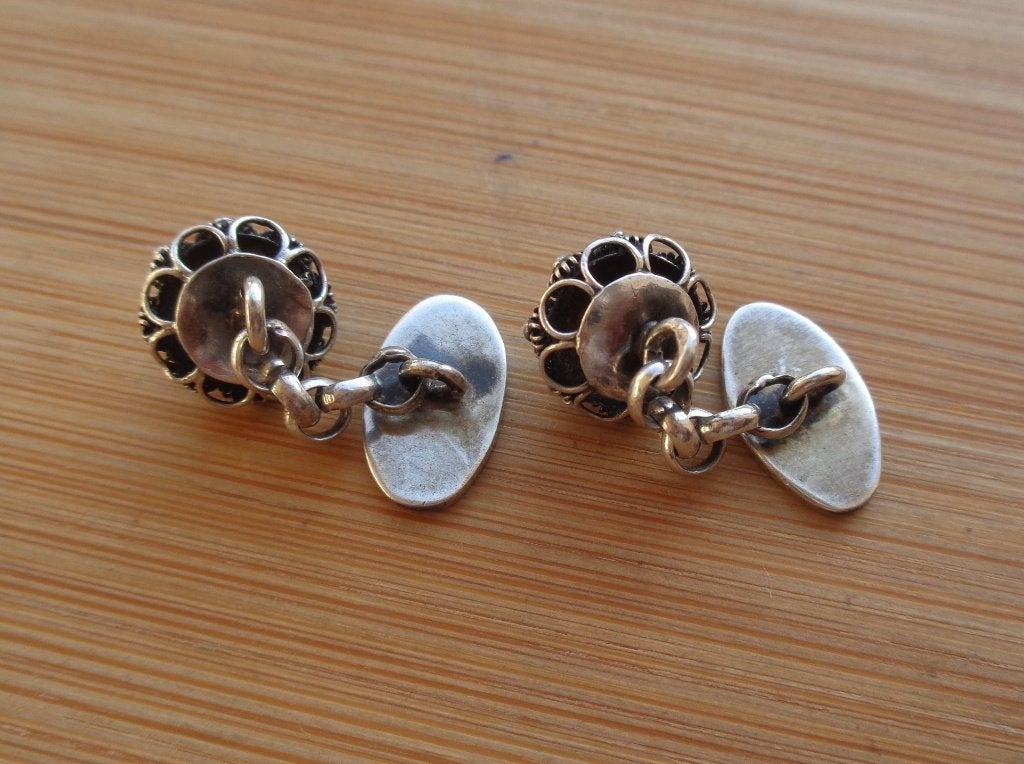 antiek zilveren Zeeuse knoop manchetten [025], Sieraden, Tassen en Uiterlijk, Antieke sieraden, Verzenden, Zilver, Manchetknopen