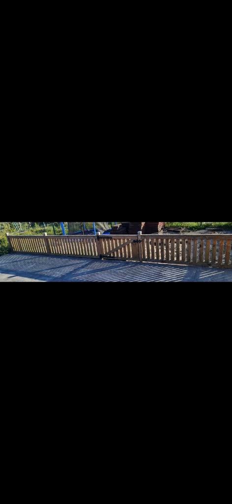 Houten tuinhekken met poorten en palen, Tuin en Terras, Ophalen, Gebruikt, Hout, Tuinhek