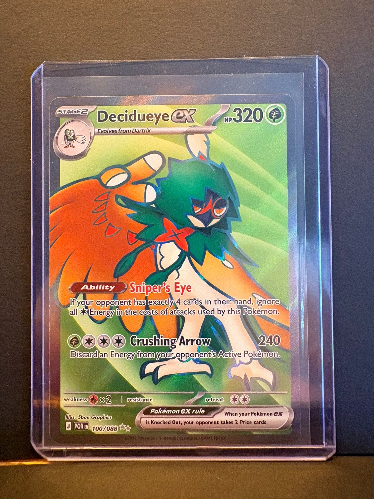 Decidueye 100/088 POR, Ophalen of Verzenden, Nieuw, Losse kaart, Foil