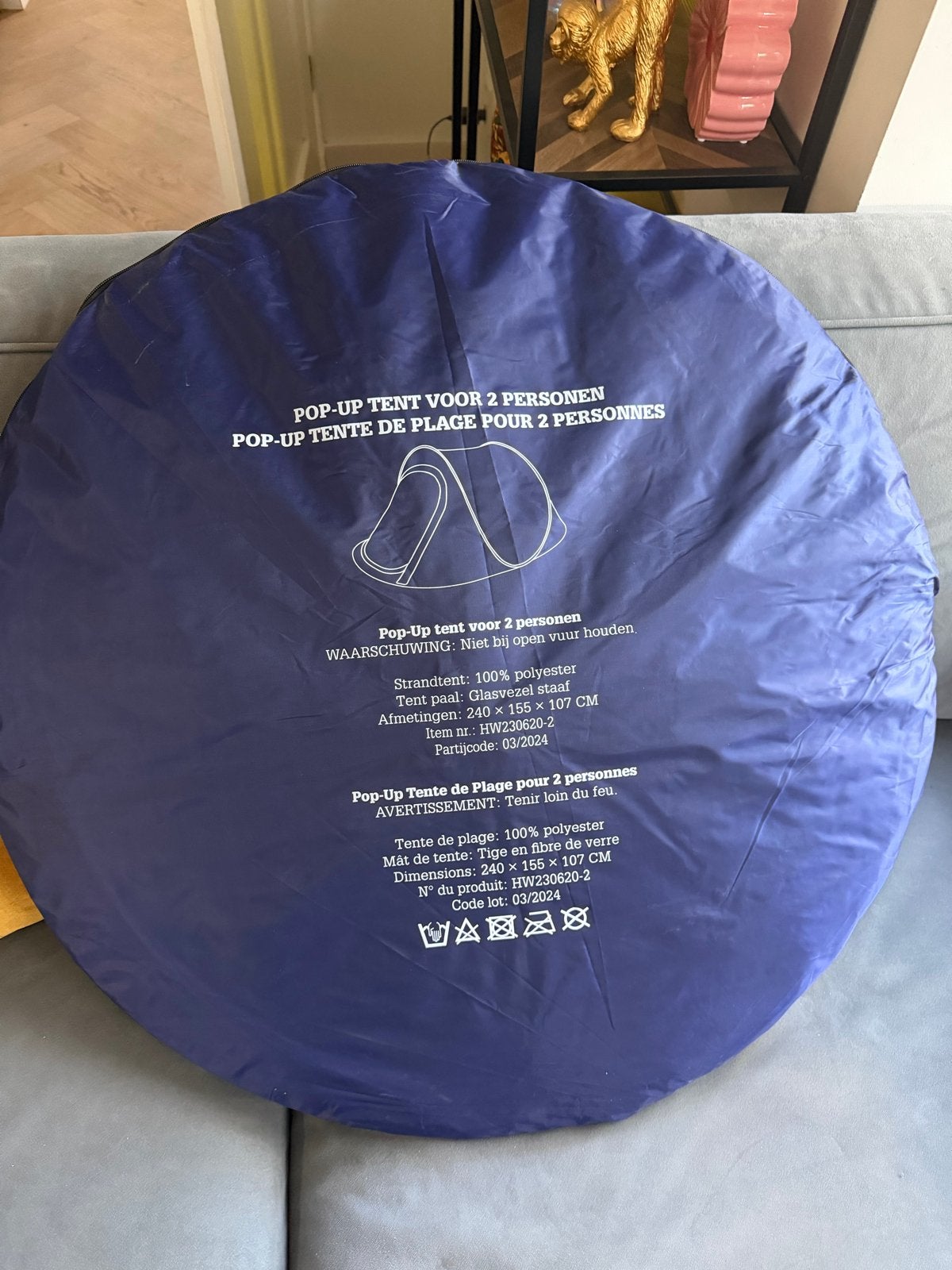 Pop-up tent voor 2 personen - Ideaal voor strand en camping, Ophalen of Verzenden, Nieuw