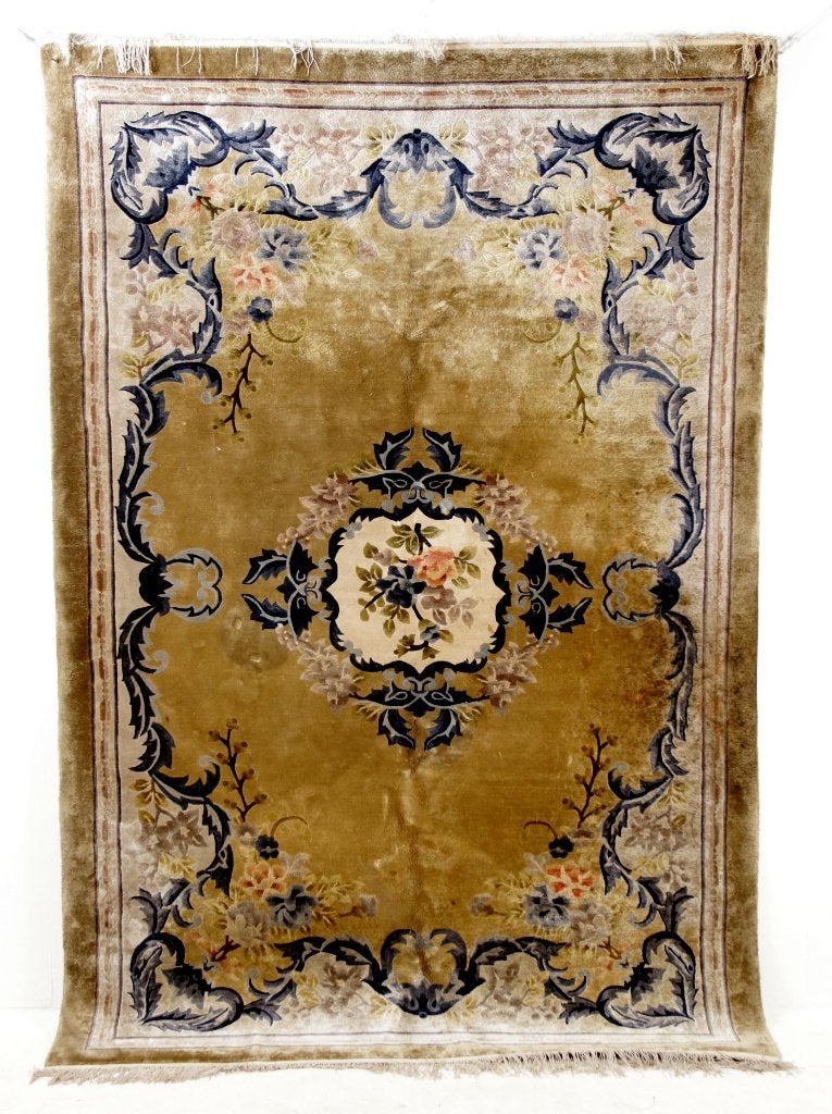 Chinese zijde tapijt circa 1950 mooie design, Ophalen