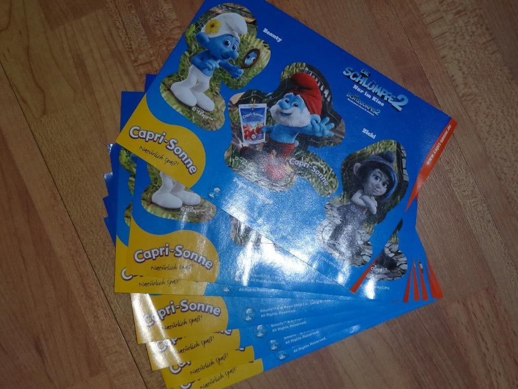 smurfen stickers van capri sonne, Ophalen of Verzenden, Zo goed als nieuw, Verschillende Smurfen, Overige typen