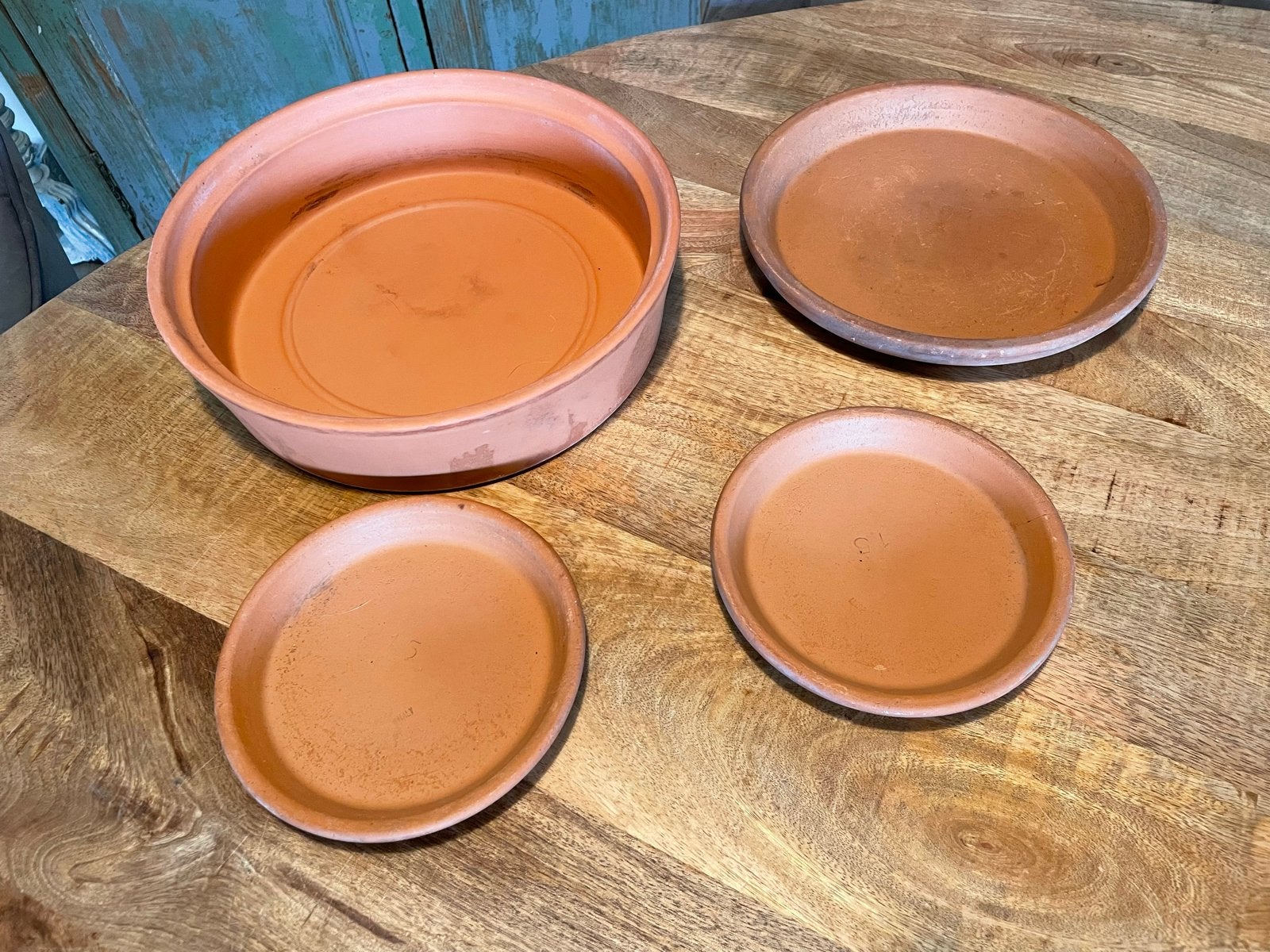 Terracotta plantenschalen - set van 4, Overige materialen, Minder dan 30 cm, Minder dan 60 cm, Rond