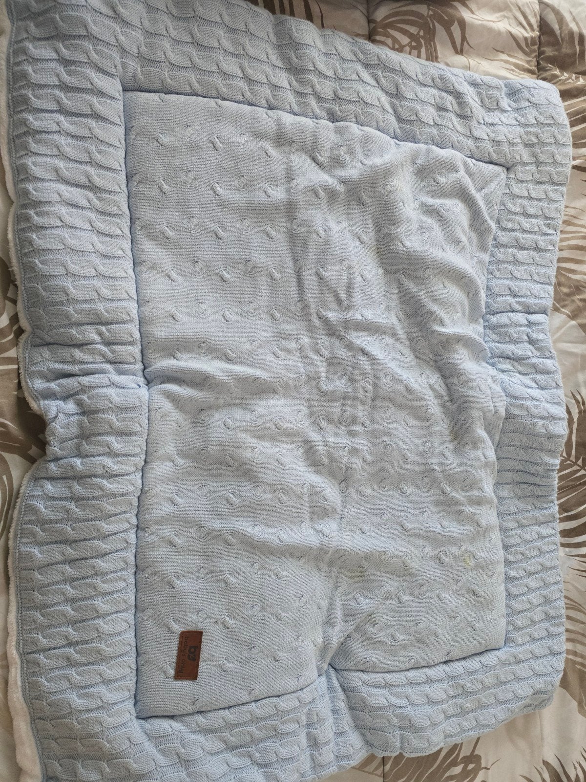 Boxkleed wit/babyblauw - zacht en comfortabel, Ophalen of Verzenden, Gebruikt